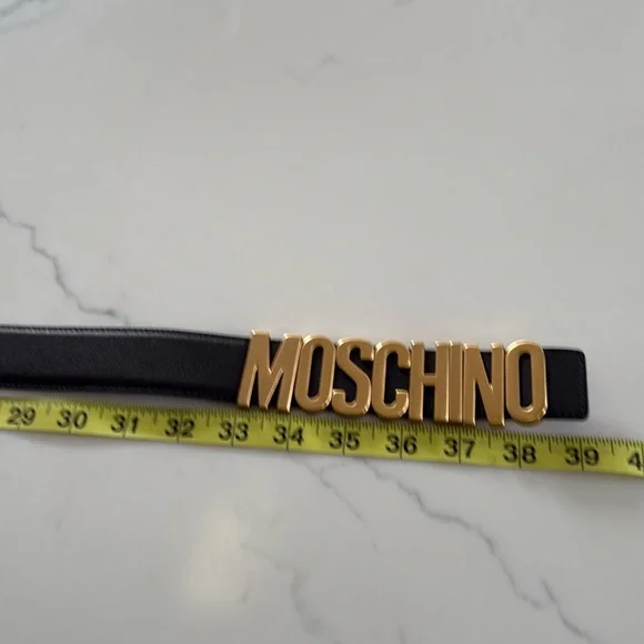 Moschino Black & Gold Belt 39” - Picture 2 of 5